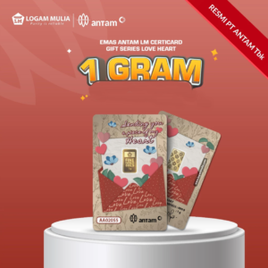 giftheart Emas Batangan Gift Series Love Heart - 1 gram